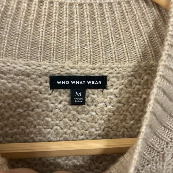 Who What Wear Cozy Cream Cable Knit Cardigan Sweater Size M Cabincore Eclectic - Picture 6 of 8